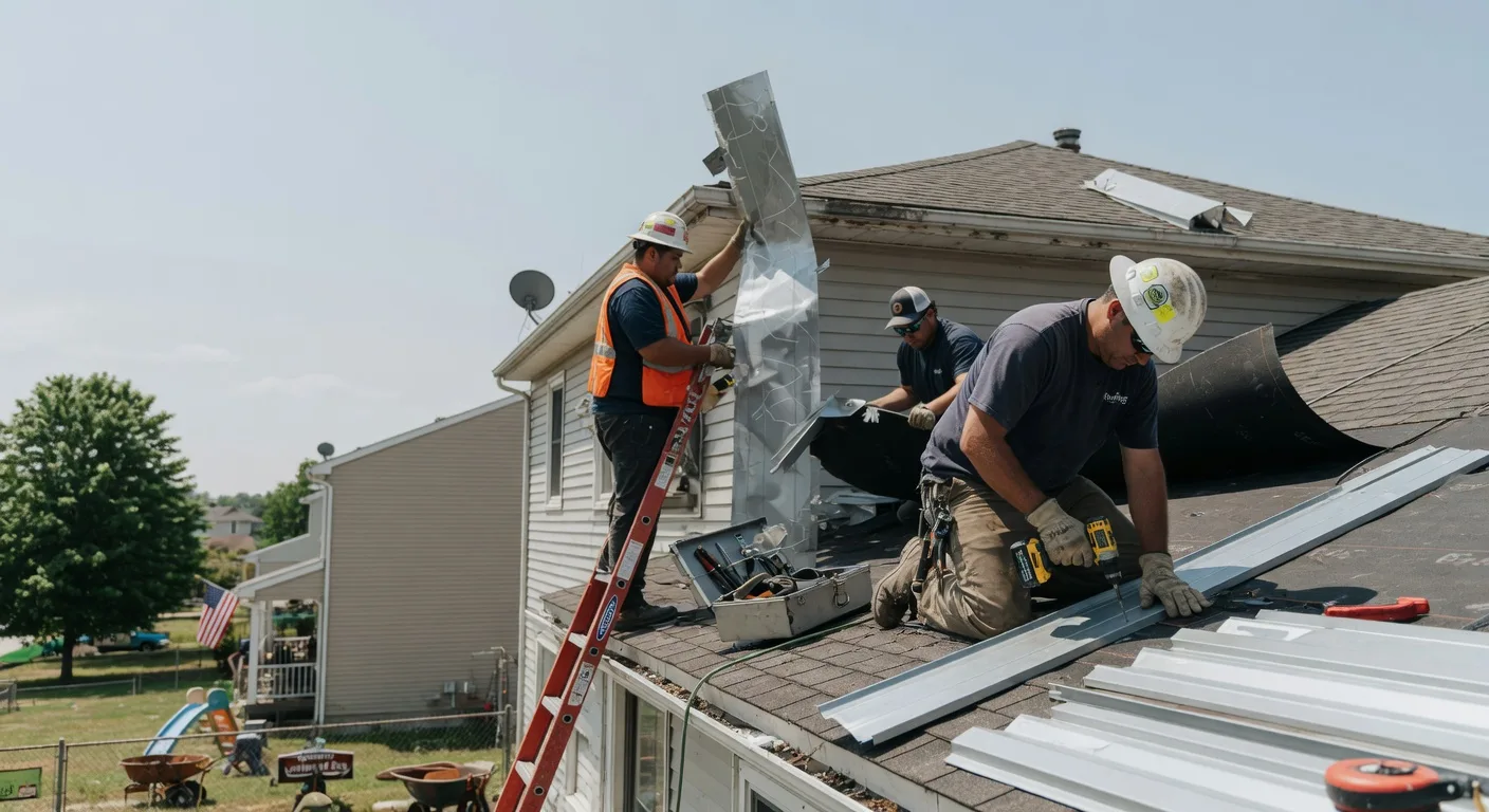 Storm Damage Metal Roof Repair in Bentonville, OH